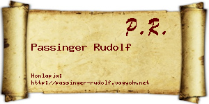 Passinger Rudolf névjegykártya